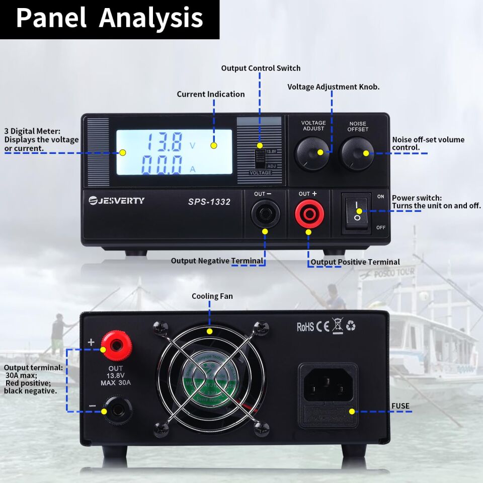 JESVERTY SPS-1332 13.8V  30AMP Güç Kaynağı