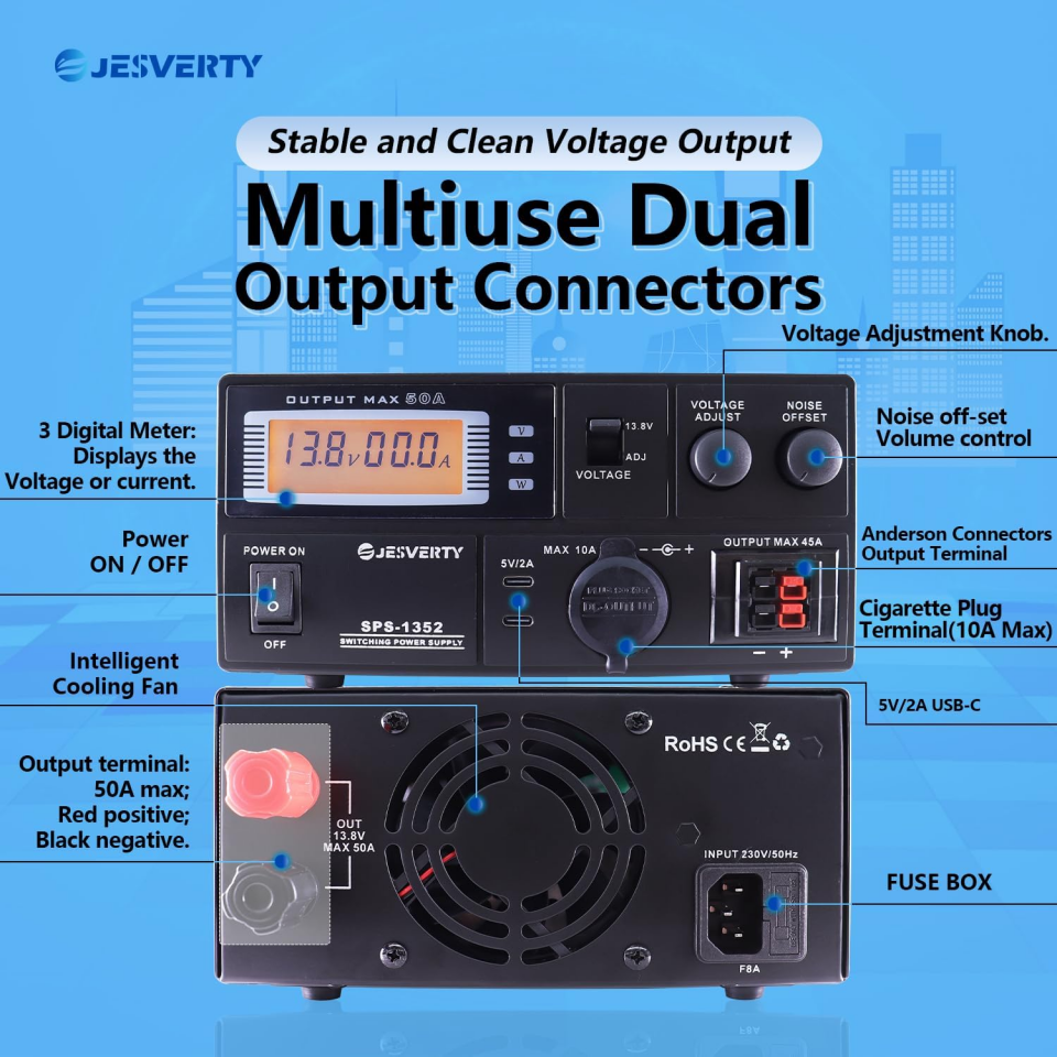 JESVERTY SPS-1352 13.8V 50AMP Güç Kaynağı