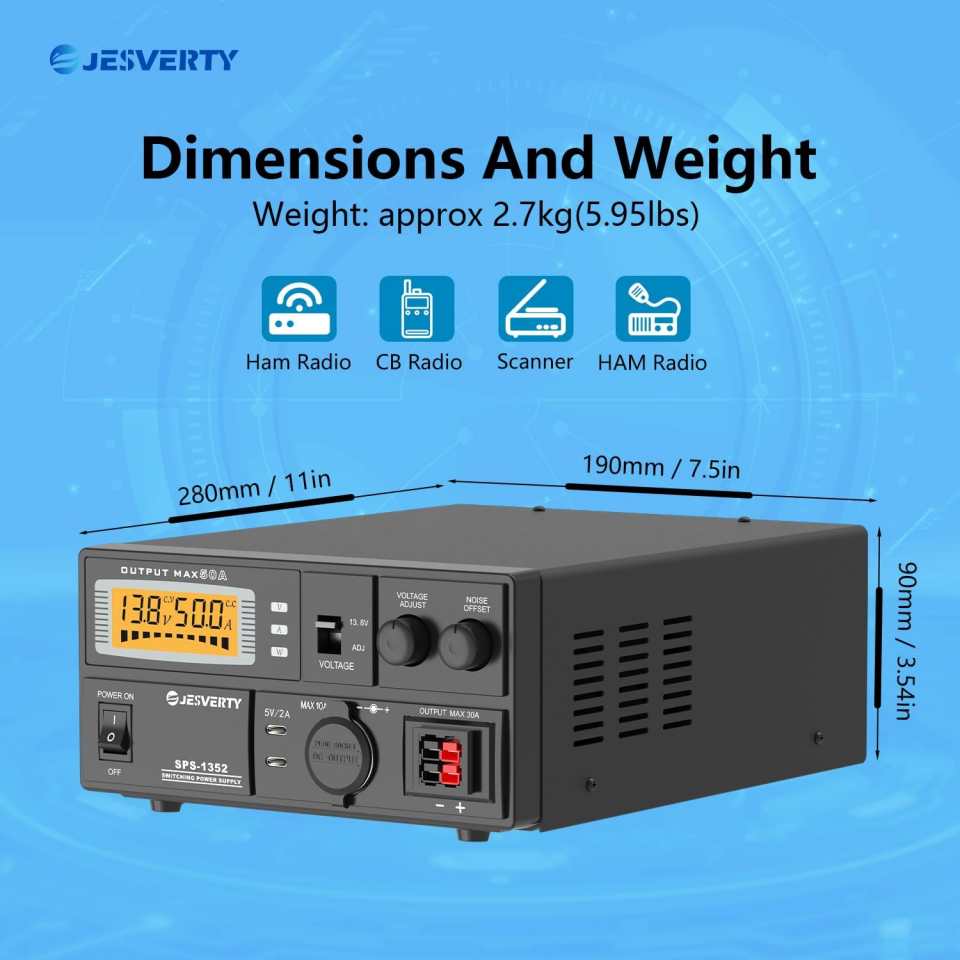 JESVERTY SPS-1352 13.8V 50AMP Güç Kaynağı